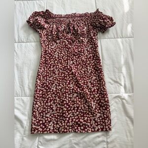 Red Floral Print Dress